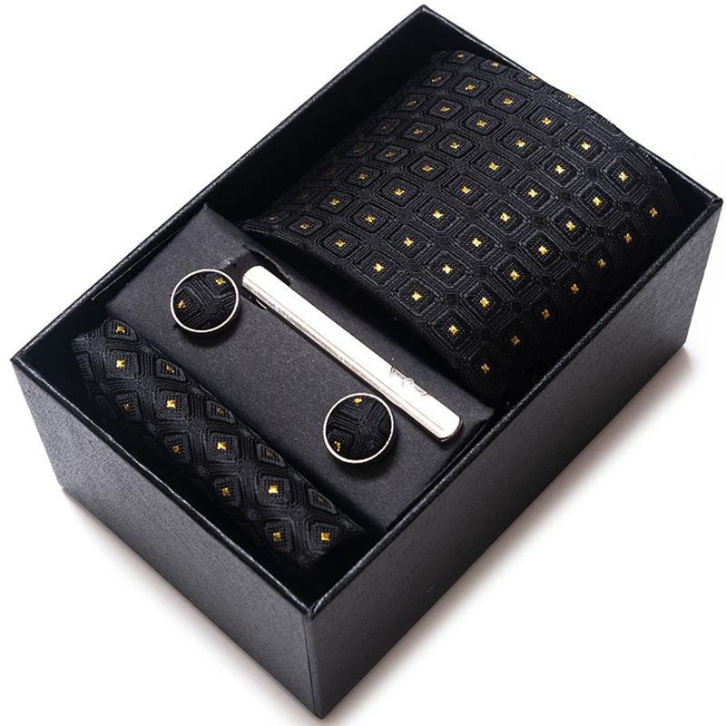 Gift Box Men'S 8Cm Tie Business Dress Jacquard Yarn Business Career Tie Set Men