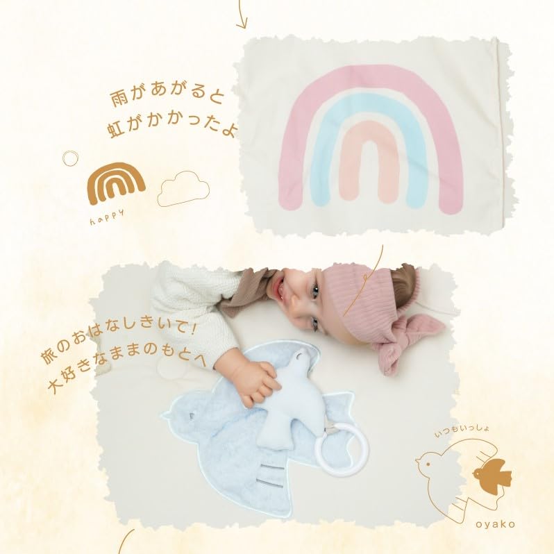 KISSBABY Play Toy Mat - Bird's Journey - Baby Mat [Approx. 100cm Diameter X 2cm Thick] Educational Play Mat, Washable, Reversible