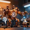 Building Blocks Steam Battle Robot Mecha Assembly Model Display Anime Character Toy Decorations Holiday Gifts Collectibles