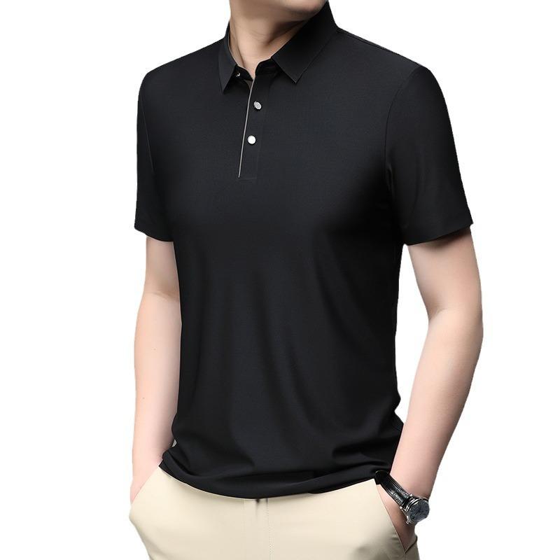 Cool Breathable Short-Sleeved Polo Shirt Business Casual Summer Fashion Half Sleeve Lapel T-shirt High Quality