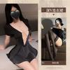 Night Club Style Deep V Diamond Chain Dress Perspective Empty Sexy Underwear Hot Big Halter Jumping Disco Dress Belly Cover Skirt