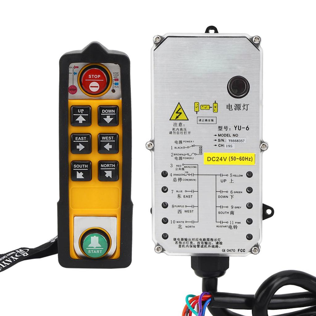 Hoist Controller Crane Accessory Double Handle Waterproof Acid Oil Resistant Anti Fall 800MHz(DC24V )