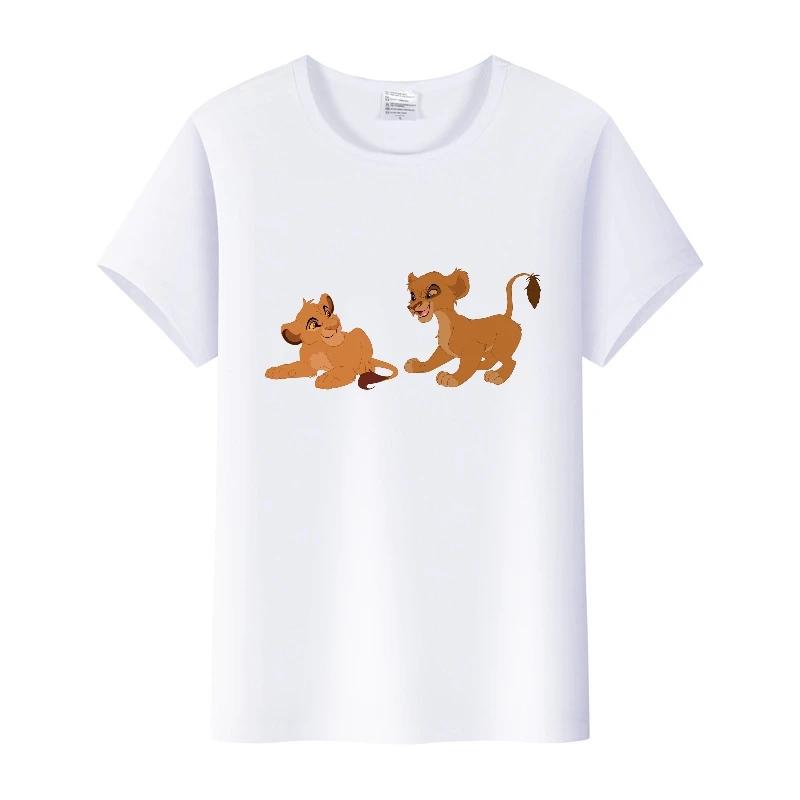 Casual Summer Ladies Blouses Men White Tees Clothes Women 90S Tshirt Oversized Tops Disney Cartoon The Lion King Graphic T-shirt