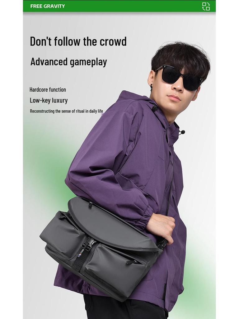 Herren Umhängetasche mit großer Kapazität für alle vier Jahreszeiten und mehreren Taschen für Outdoor-Reisen