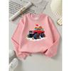 European sizes Crewneck Sweatshirt with Christmas Truck, Gingerbread Man, Gifts for Girls, Long-Sleeved Autumn Winter Top, Trendy for Young Girls.