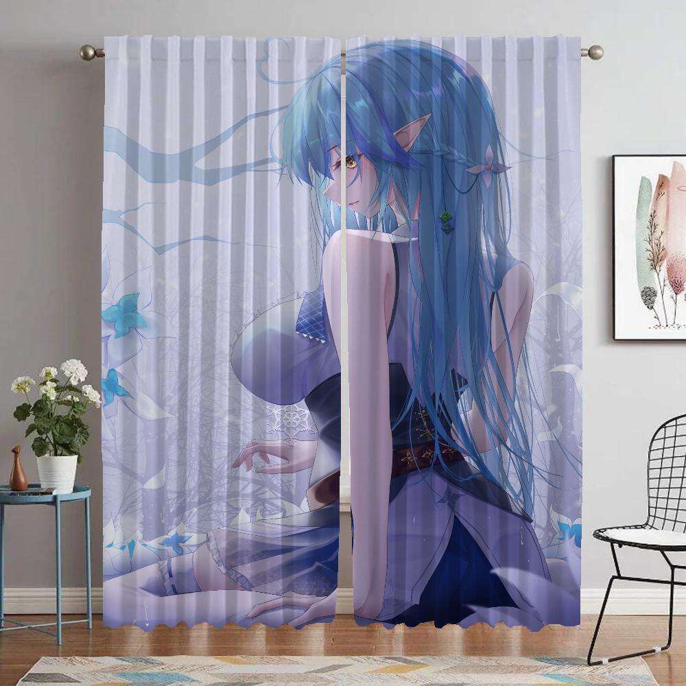 

Anti-mosquito Curtains for Camera Hololive Curtains Child Room Halloween Decoration Shades Partition Blackout Curtain Living W50xH70cmx2pcs-CL