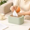 Wooden Cover Tissue Box Plastic Waterproof Napkin Holder Spring Mechanism Removable Tissue Dispenser Living Room