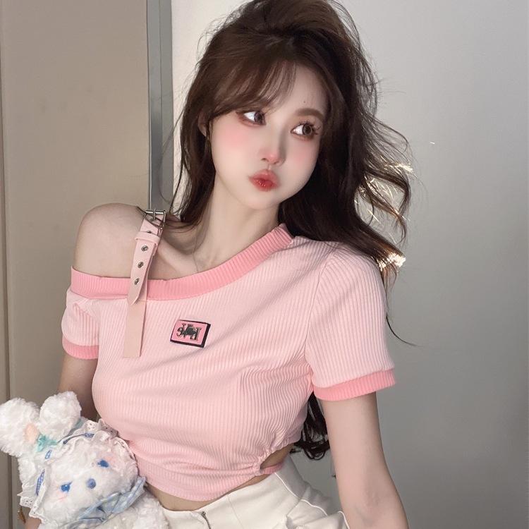 

American Sweet & Spicy Chic Slim-Fit Women s T-Shirt - Summer 2025 M (up to 45kg) рожевий