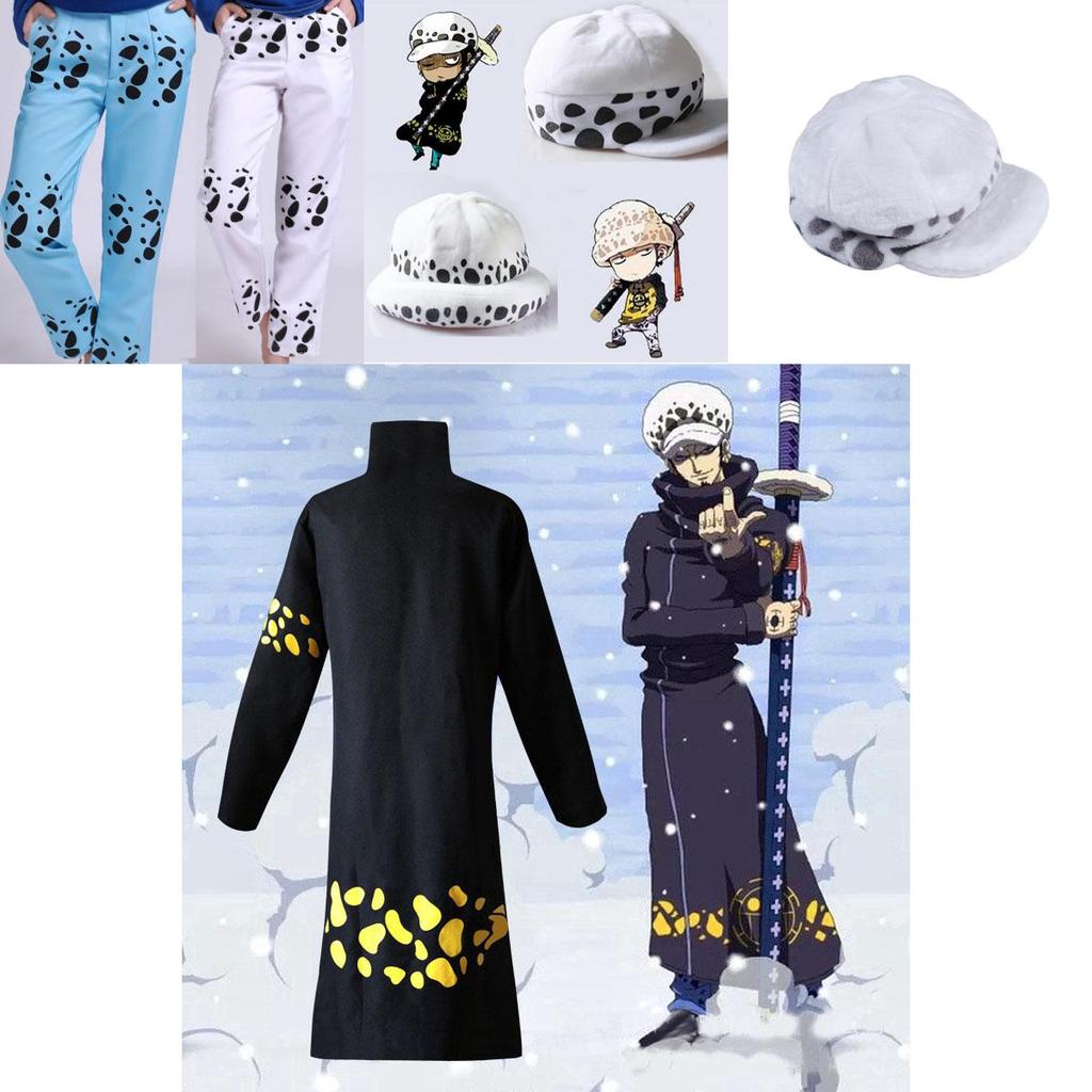 Stylish One Piece Trafalgar Law Cosplay Outfit Featuring Cloak Pants And Hat