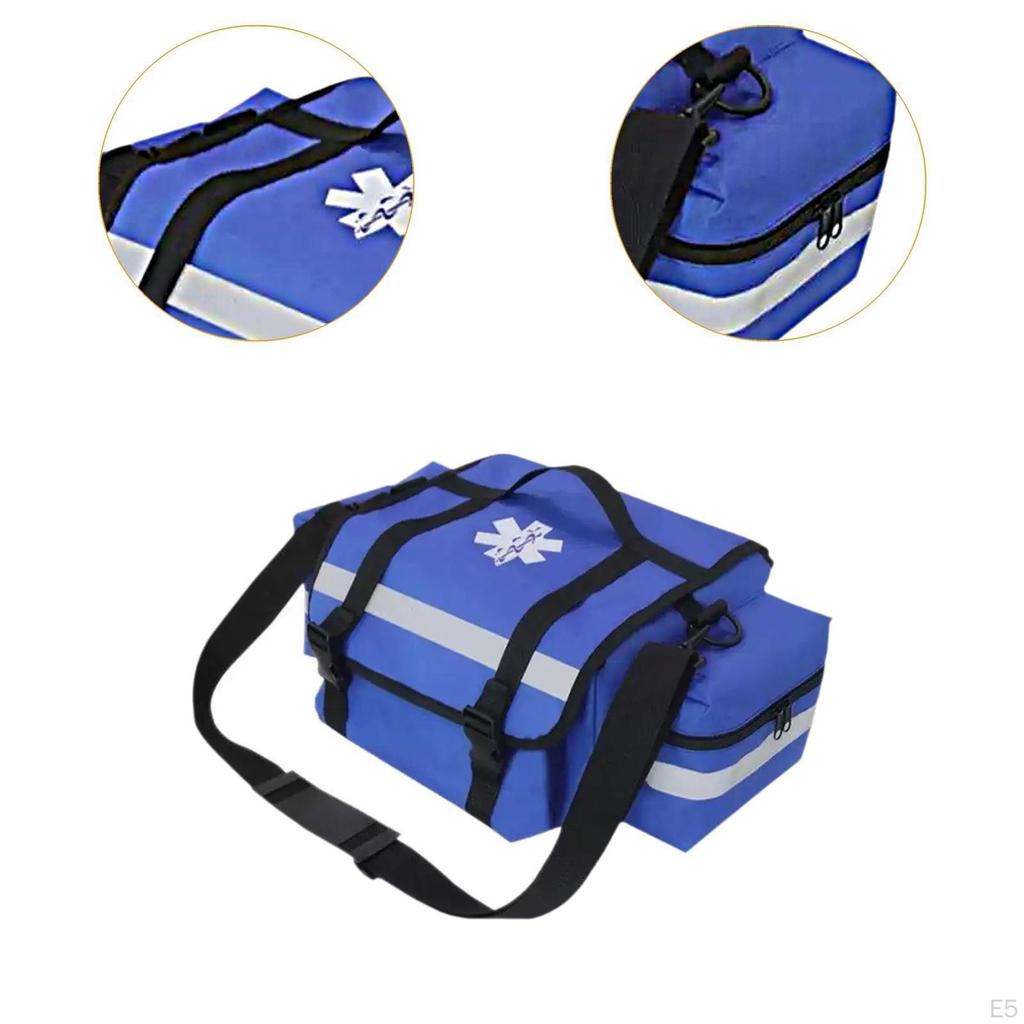 Empty First Aid Bag for Accessories, Versatile with Removable Divider, Nursing Home, Gym,