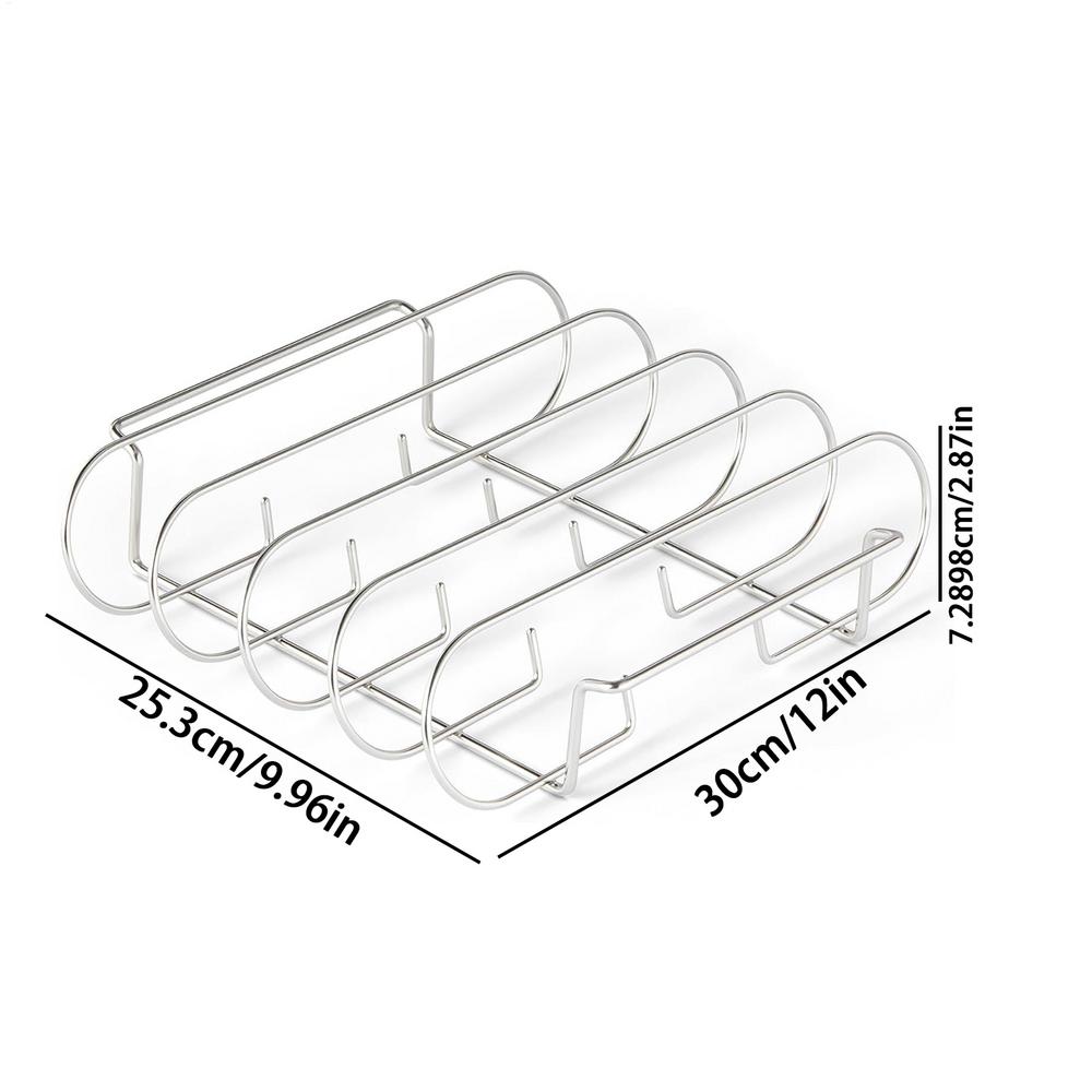 

Bbq Rib Rack 4-Slot Large Vertical Stainless Steel Grill Stand Rib Rack Meat Grilling Stand For Home Kitchen Picnic Outdoor темно-сірий колір