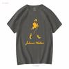 Maglietta Vintage Johnnie Walker Scotch Whiskey Black Classic TUTTE LE TAGLIE vintage Grafica Lavata Elasticizzata Casual Traspirante moda