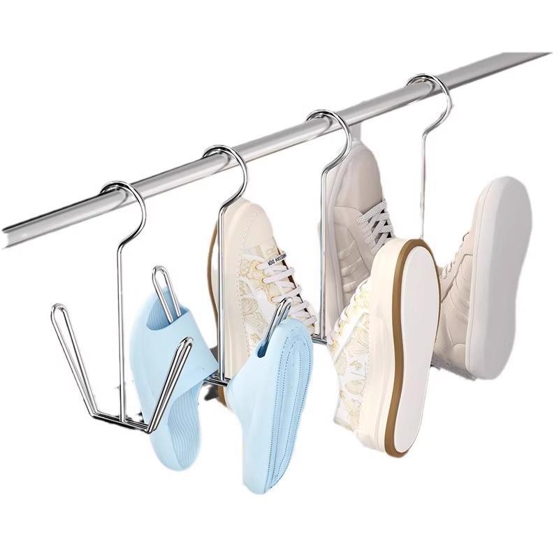 Secador de Sapatos de Aço Inoxidável Extra Espesso com Gancho à Prova de Vento para Dormitórios, Varandas e Peitoris de Janela