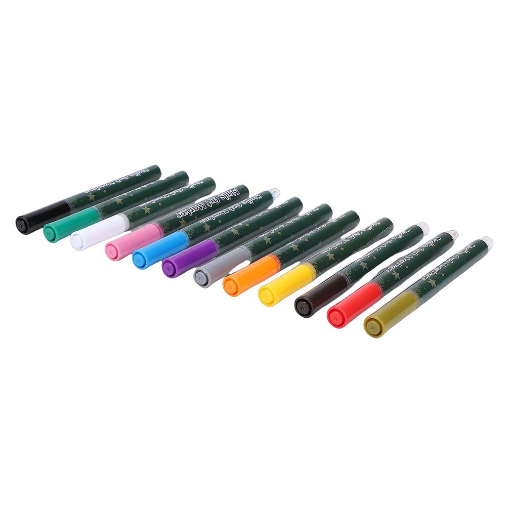 12 Colors Nail Art Pens for Painting Quick Drying Nail Art Design Graffiti Pen Acrylic Paint Marker