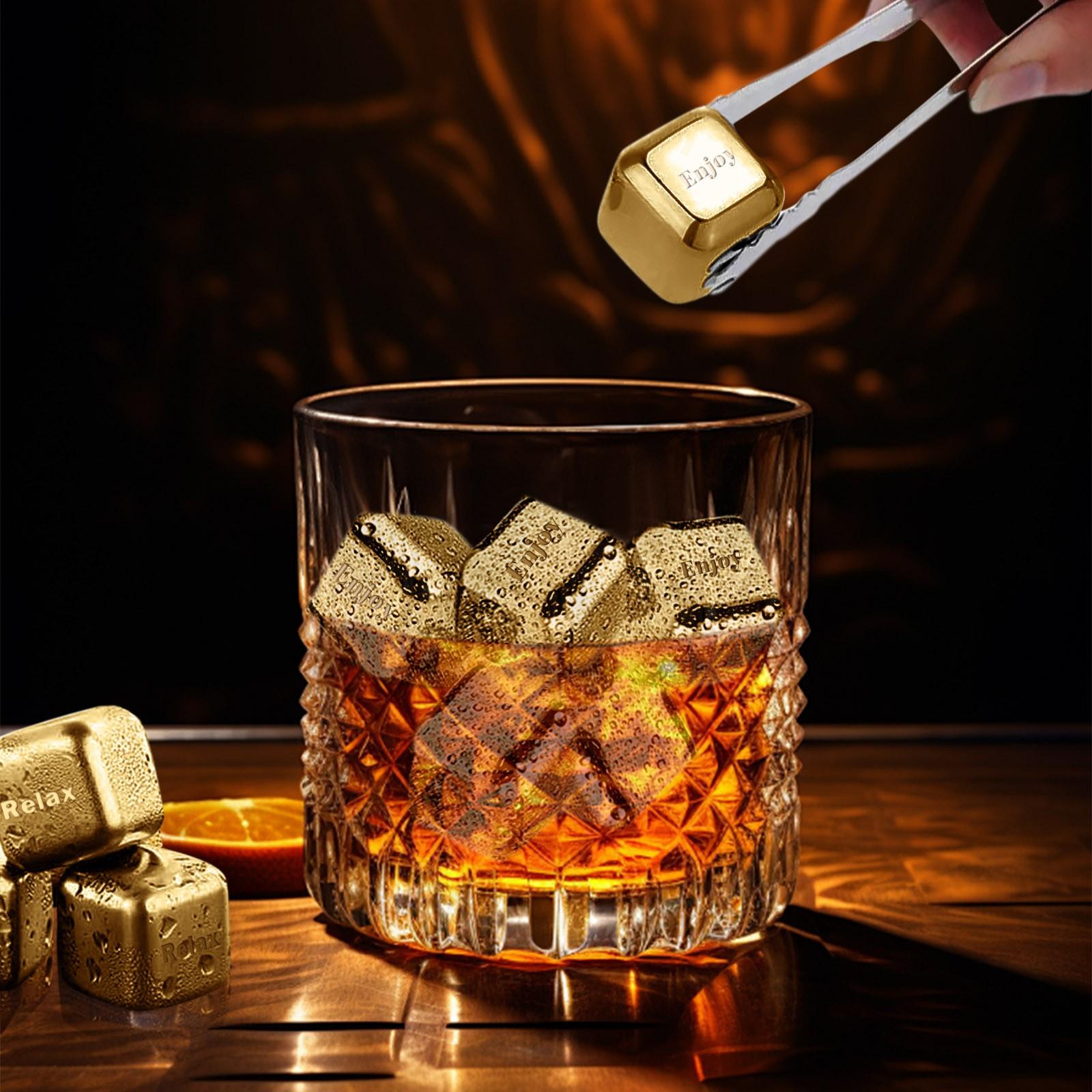 

Набор камней для льда для вина, 10 мл, персонализированный, на заказ, нержавеющая сталь, подарочная коробка One Size