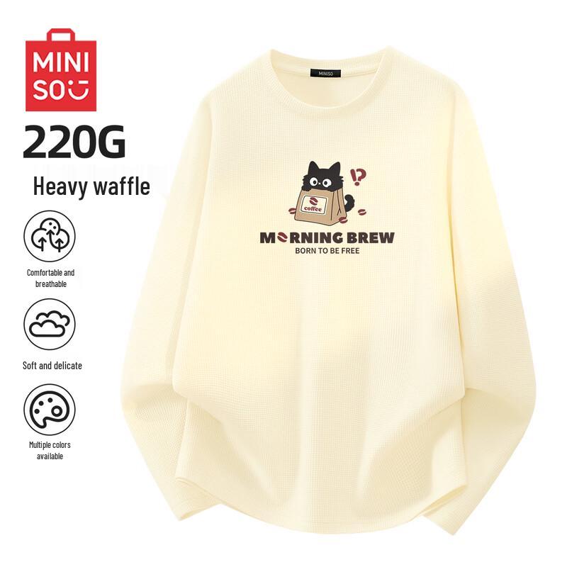 

MINISO Men s Waffle Knit Long Sleeve T-shirt 2XL