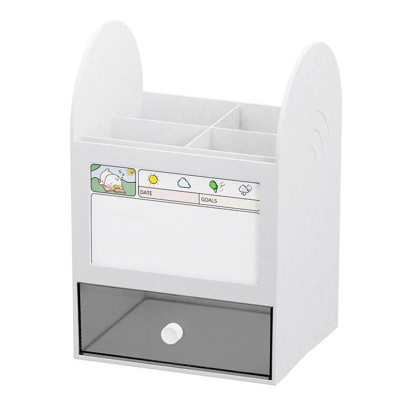 Portapenne creativo multifunzionale in stile studente scrivania da ufficio pannello di superficie cassetto di cancelleria di grande capacità scatola di immagazzinaggio libro
