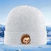 Cute Hedgehog with Big Eyes Sitting Men Women Unisex Knitted Hat Beanie Pullover Cap Winter Thermal Warm Christmas Outdoor Cycli