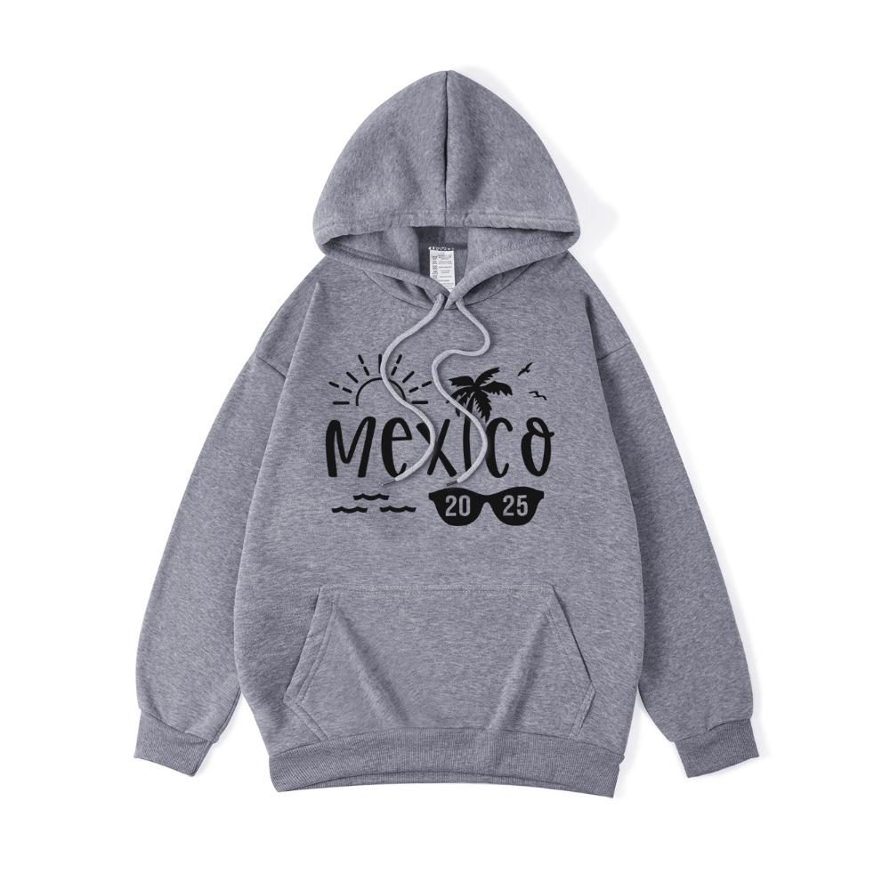 Mexico Beach Printing Hoodies Womens Basics Comfortable Hooded Fleece Warm Loose Sweatshirt Pocket Womans Streetwears