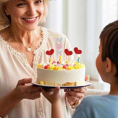 Toppers para Tarta del Día de la Madre Te Quiero Mamá Palillos para Cupcakes Corazones Brillantes Flores Corona Palillos para Fiesta de Cumpleaños de Mamá Decoración de Tarta
