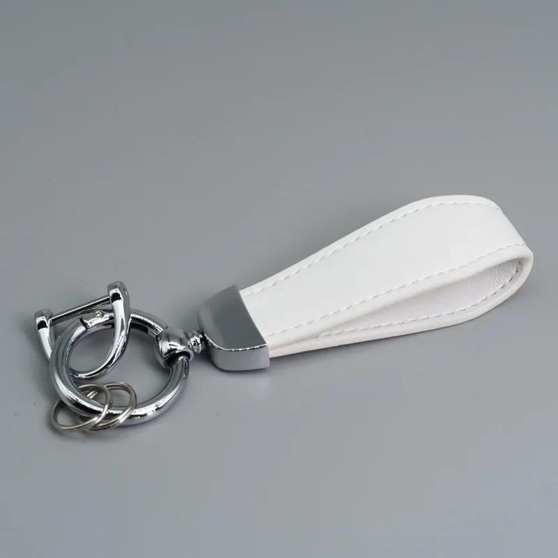 Custom LOGO Vintage PU Leather Keychain Laser Engrave Metal Car Keyring Personalize Texts Key Chains for Men and Women Gift