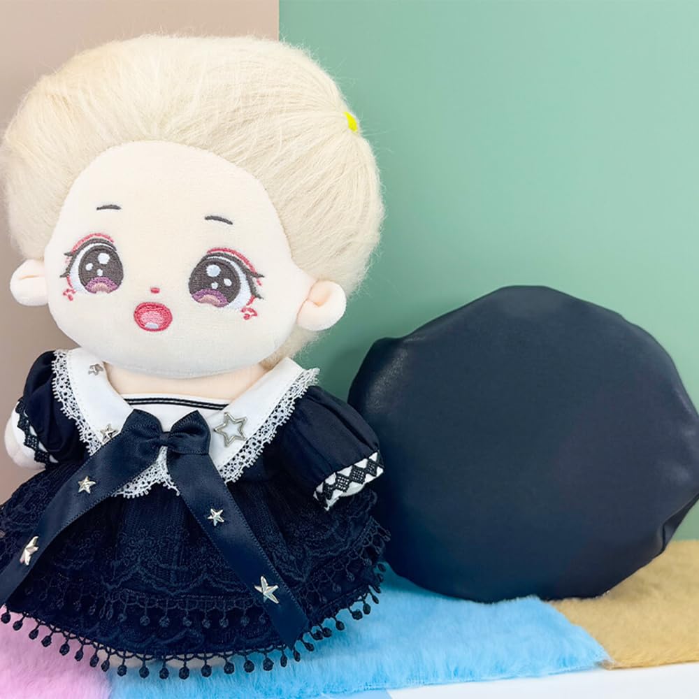 niannyyhouse Cotton Doll Clothes - 20cm Doll Clothes - Hat + Dress - 2-Piece Set - Maid Outfit - Doll Baby Clothes - Cool Black Women's Skirt Suit -