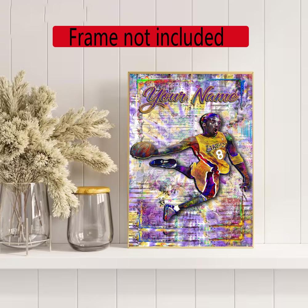 Kobe Personalized Name Round Diamond Painting Kit Diamond Embroidery Painting Rhinestones Mosaic Frameless Handwork Decoration Arts