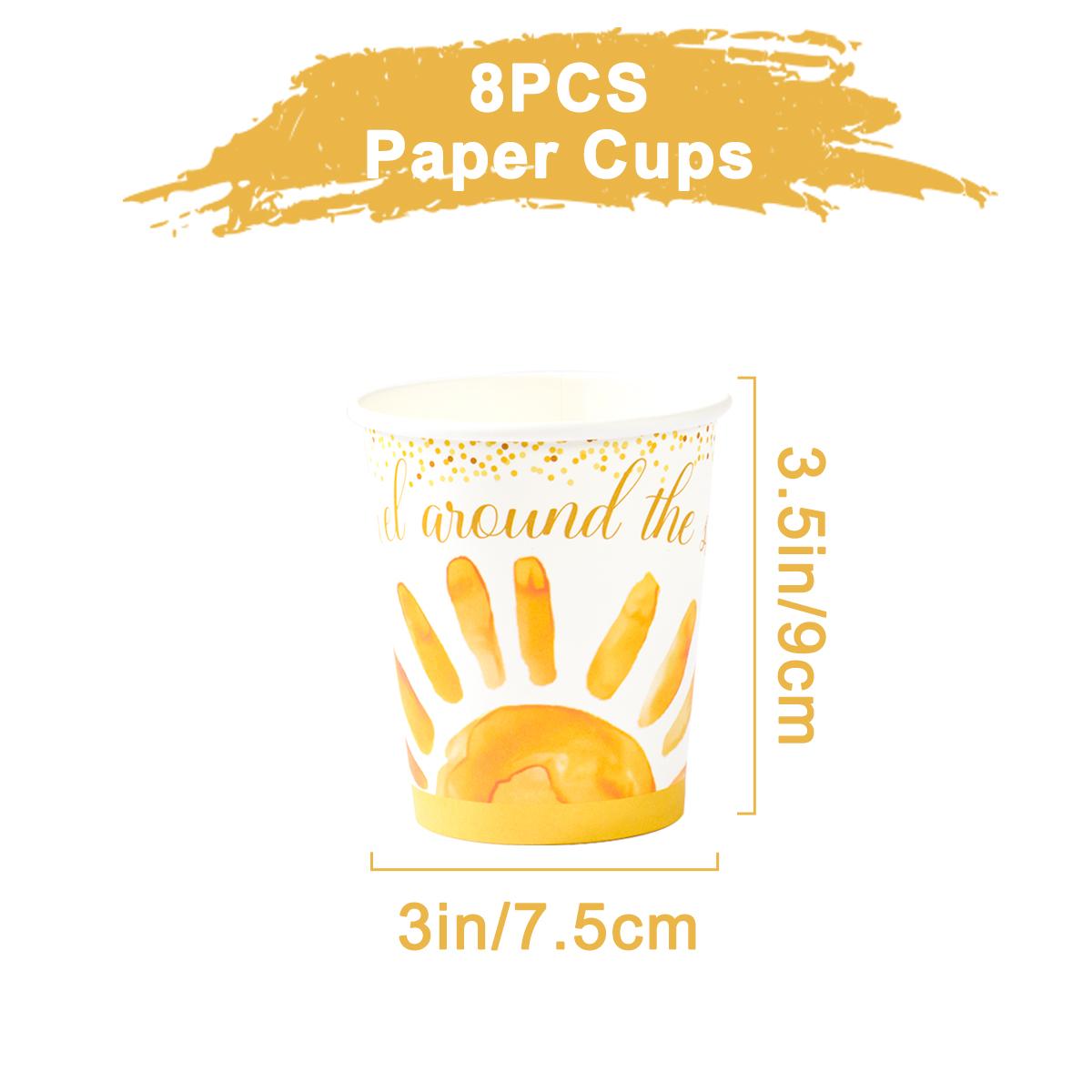 

1 комплект одноразовой посуды Bohemian Sun, бумажные тарелки, стаканчики для детей Bohemian Sun, подарочные пакеты для первого дня рождения