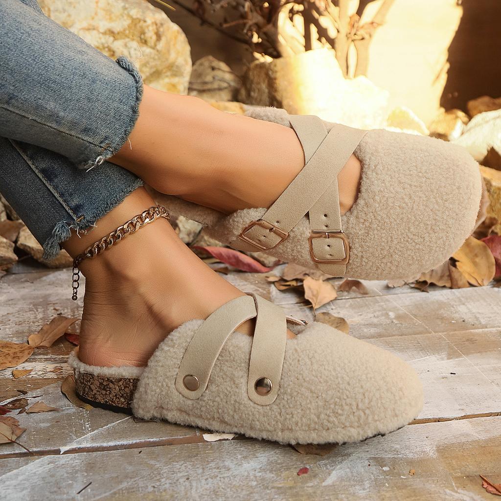 Fashion Luxury Woman Woolen Fur Flats Warm Plush Shoes Women Candy Color Fur Loafers Ballerina Furry Moccasins Cozy Lambswool Flats