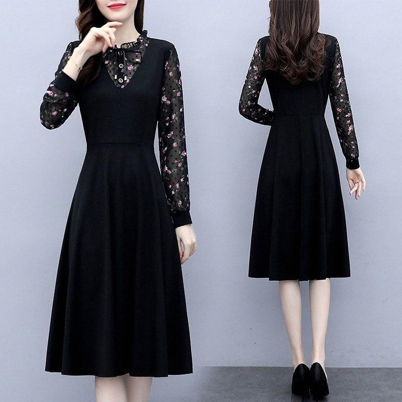 Buy Spring Autumn Fashion Women's Dress Korean Style Floral Printed ...