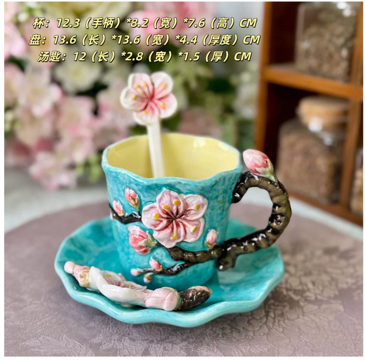 

Original Text Artistic Hand-drawing Van Gogh Poetic Starry Sky Sunflower Iris Ceramic Coffee Teacup Ladle Afternoon Tea