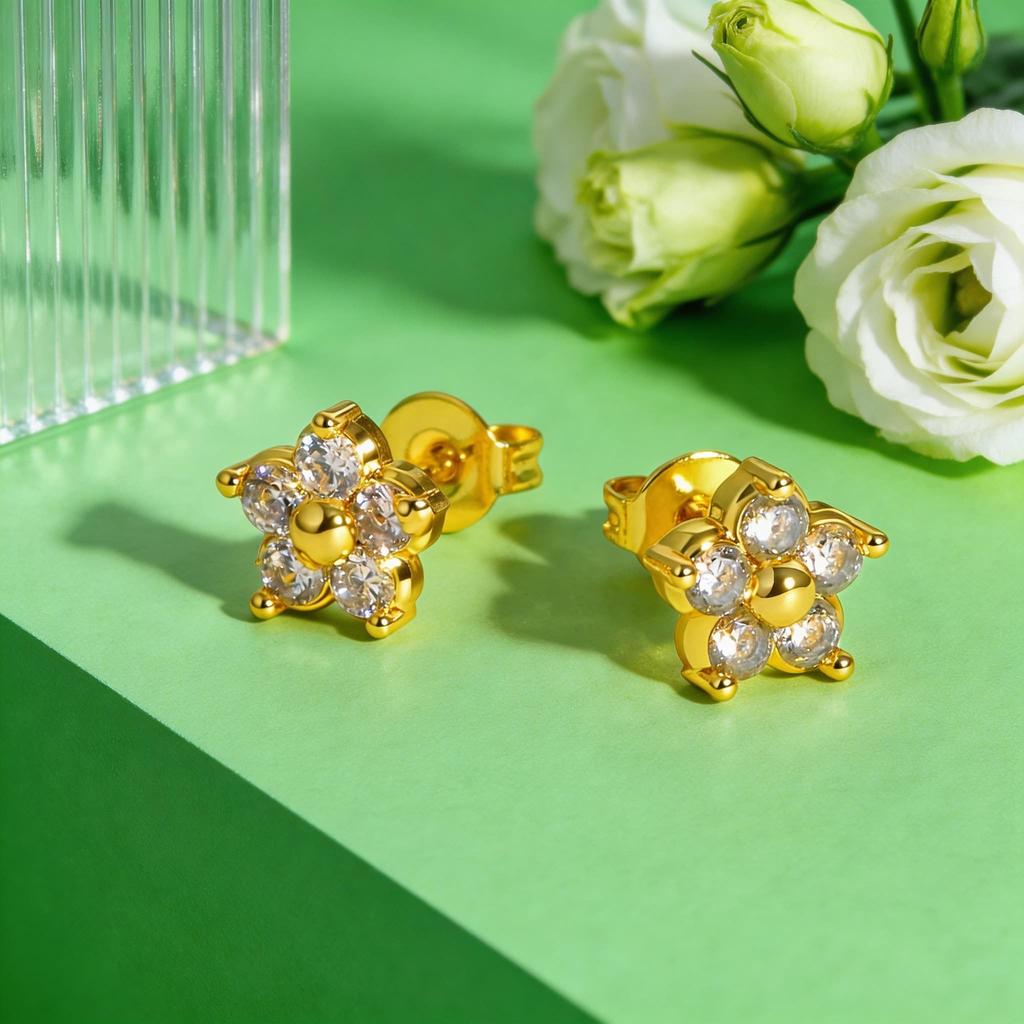 Exquisite Zircon Five-Petal Flower Bracelet for Women Gold Plated Lucky Flower Bracelets Luxurious Jewelry Gift