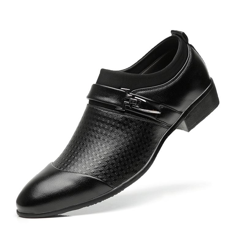 Herren Neue Business Casual Große Herrenschuhe Britische Koreanische Rundkopf Lederschuhe Übergröße Herrenschuhe