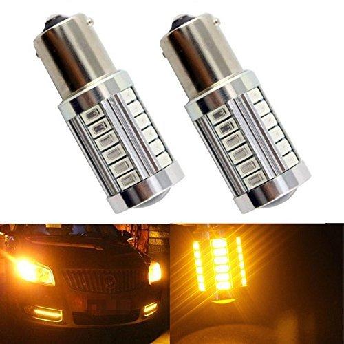 KaTur 2pcs 1156 BA15S 1141 7056 5630 33-SMD Amber 900 Lumens 8000K Super Bright