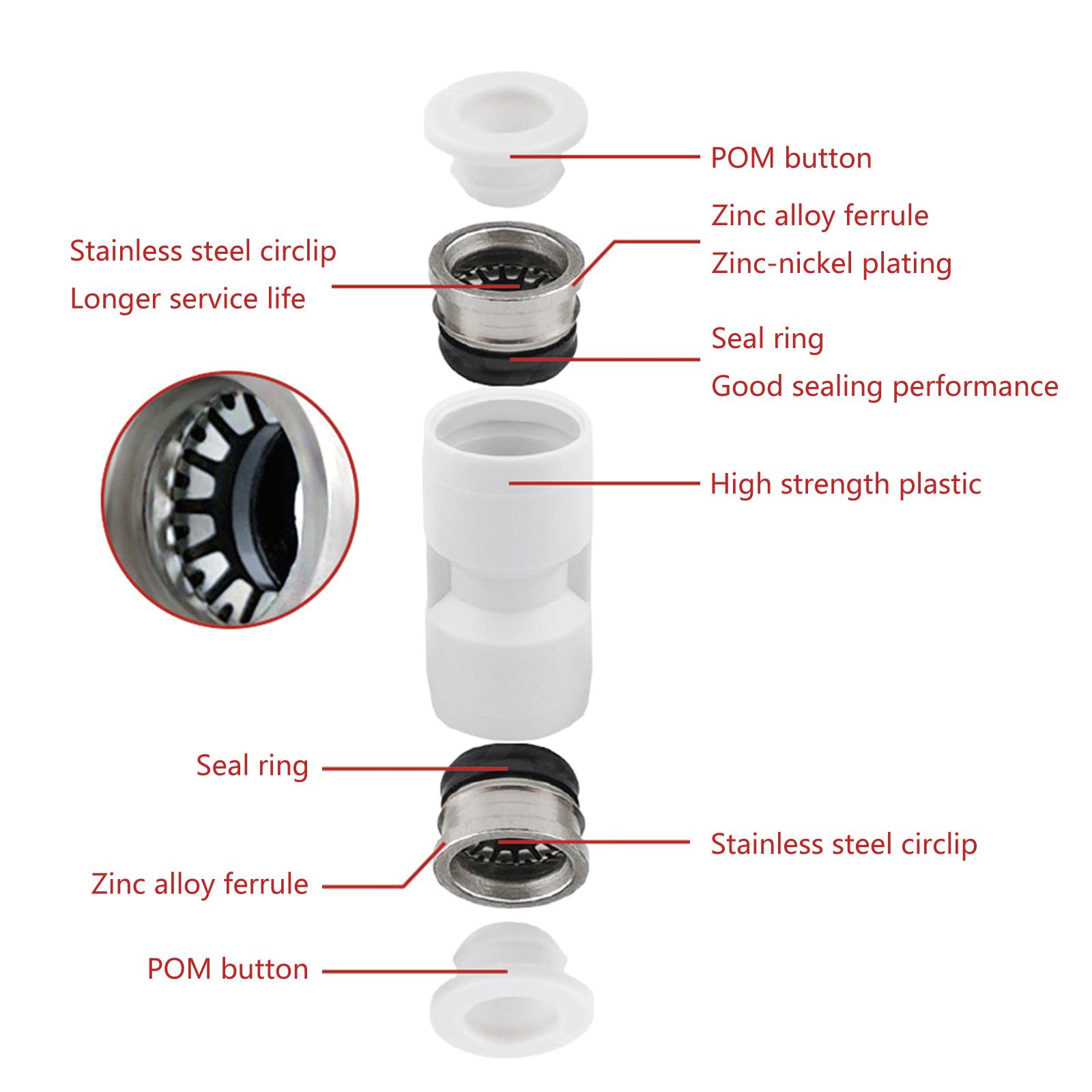 

3Pcs 3D Printer PTFE Pneumatic Fitting Tube Connector 1.75mm Filament Extruder Quick Connector for Lab X1C X1E P1P P1S