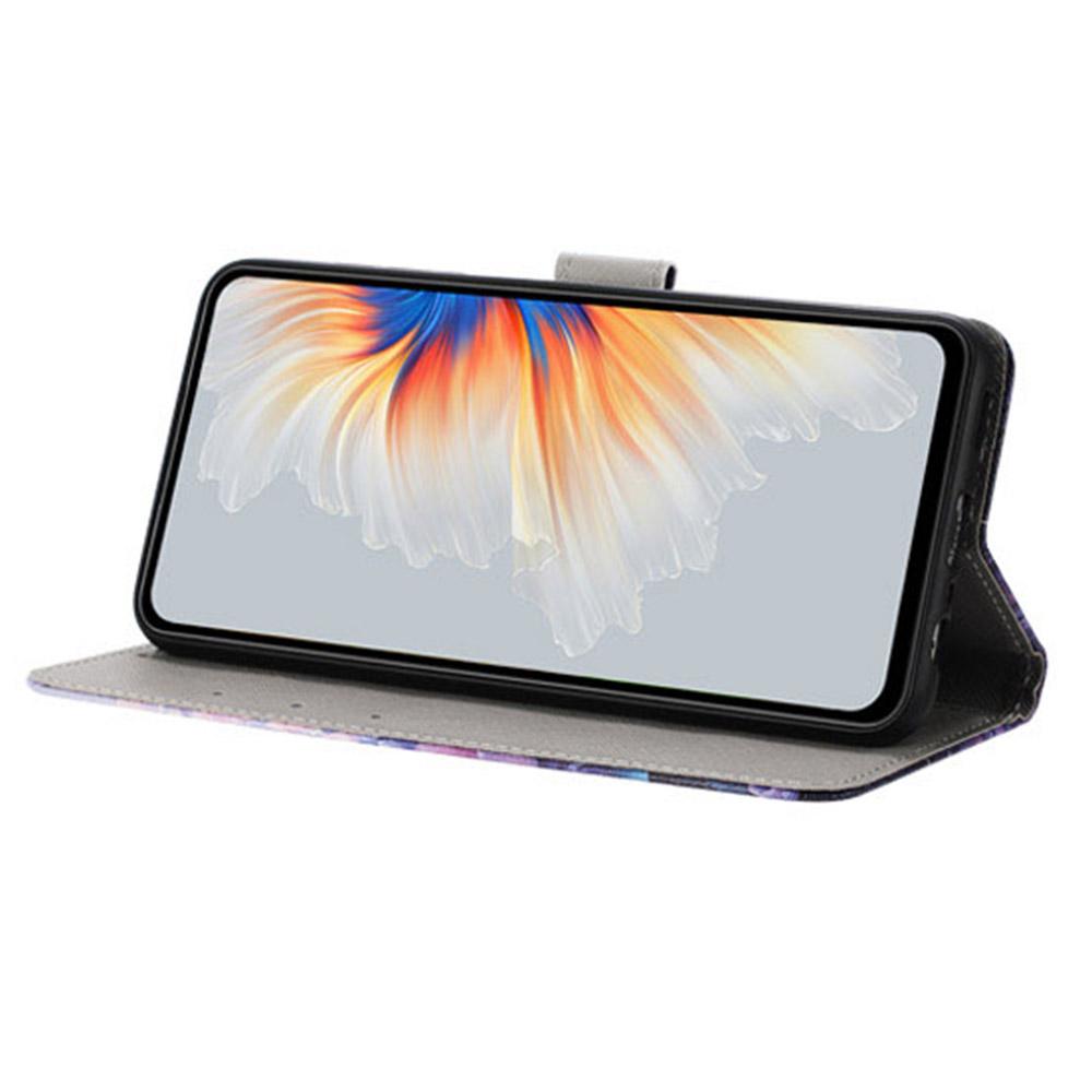 Wallet Case for TECNO Camon 40 Pro 4G Pattern Printing PU Leather Phone Cover with Lanyard