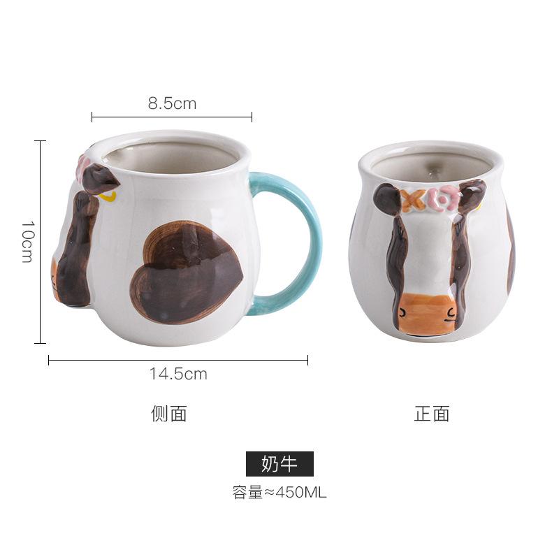 Κινούμενα Σχέδια Ζώα Κύπελλο Νερού Δημιουργική Κεραμική Κούπα Κούπα Τσαγιού Γραφείου Κούπα Καφέ για Απογευματινό Τσάι Οικιακό Σετ Ποτού για Πρωινό Δώρο Διακοπών