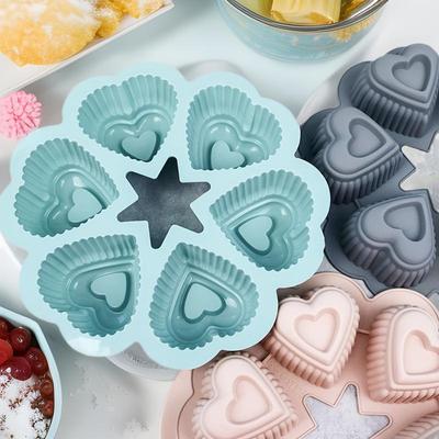 1 Stück Silikon-Herz-Kuchenform - Antihaft-Backblech in Lebensmittelqualität für DIY-Schokoladen, Kuchen, Valentinstag & Hausbacken