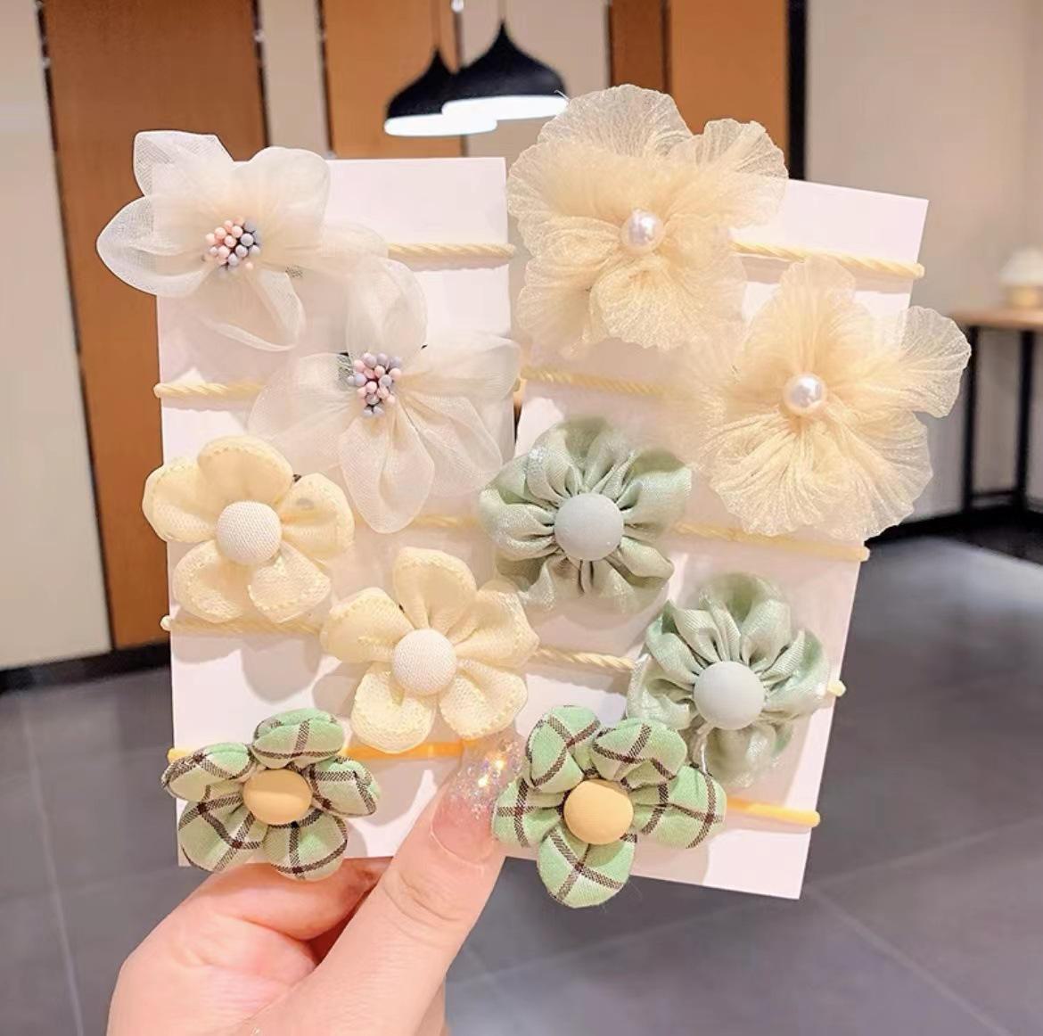 

Высокоэластичная повязка для волос цвета молочного кофе с бабочкой для девочек и младенцев - без повреждений, безопасный для детей аксессуар 10-piece set without cardboard