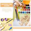 Ibasenice 100-Piece Set of Fish Wood Figures, Animal Wood Chips, Wooden Tags, Blank Wood Hanging Tags for DIY Wood Crafts, Entrance Ceremonies, Gradua