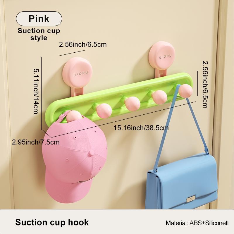 Dopamine Suction Cup Hooks Punch-Free Bathroom Wall Mount with Ball Design