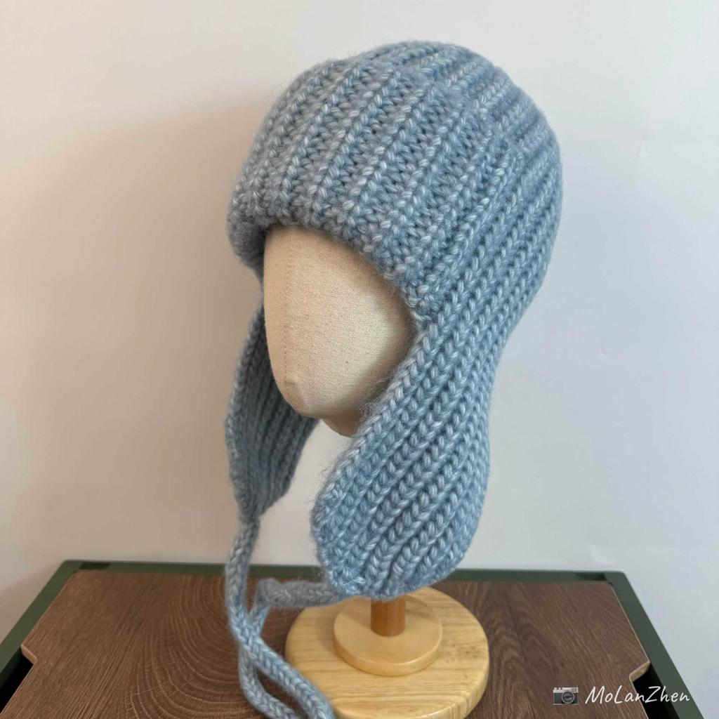 Liu Zhimin Coarse Wool Ear Protection Hat Women's Autumn and Winter Flying Hat Balaclava Hat Shows a Small Face Knitted Lei Feng