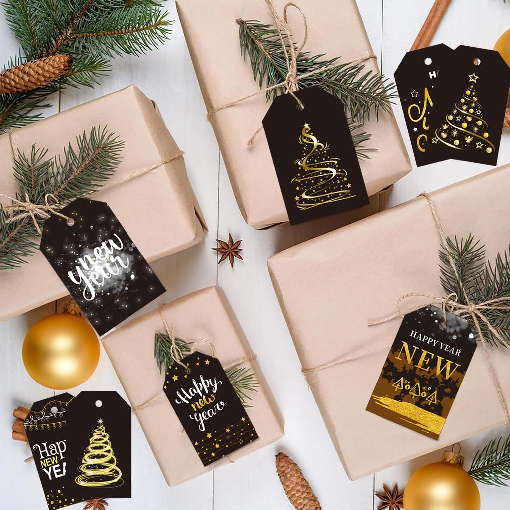 New Year New Year Party Decoration Tag Happy New Year Hemp Rope Card Pendant