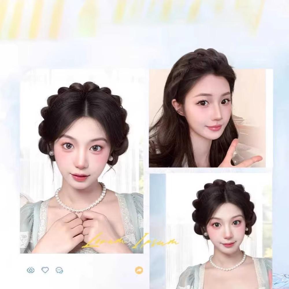 Perucă împletită naturală cu bandă de susținere anti-alunecare, benzi de păr răsucite, versatile, răsuciri, perucă Fishbone pentru femei