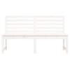 Vidaxl Garden Bench, White, 157.5 Cm, Solid Pine Wood
