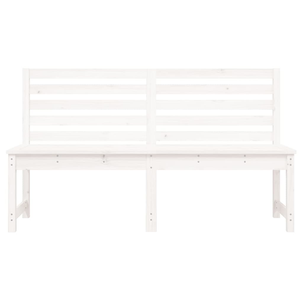 Vidaxl Garden Bench, White, 157.5 Cm, Solid Pine Wood