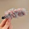 Korean-Style Polka Dot Colour-Block Pleated Printed Mesh Hair Clip For Women Fashionable Banana Clip Hair Accessory