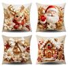 Soft Fabric Christmas Pillow Cover Square Sofa Pillow Case New Holiday Throw Cushion  Home Decor