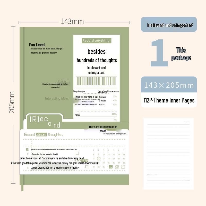 

Retro Style Cute Things PU Hardcover Journal Notebook
