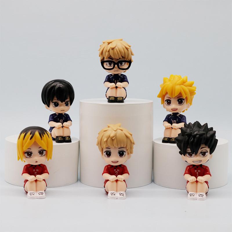 6pcs Haikyuu Hinata Shoyo Action Figure Anime Model Toy Doll Display Collectible